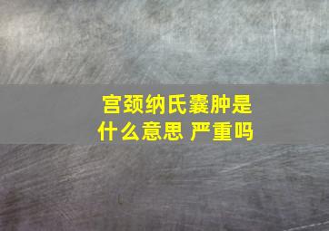 宫颈纳氏囊肿是什么意思 严重吗